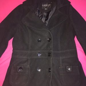 Forever 21 + size XL Black Sailor Coat